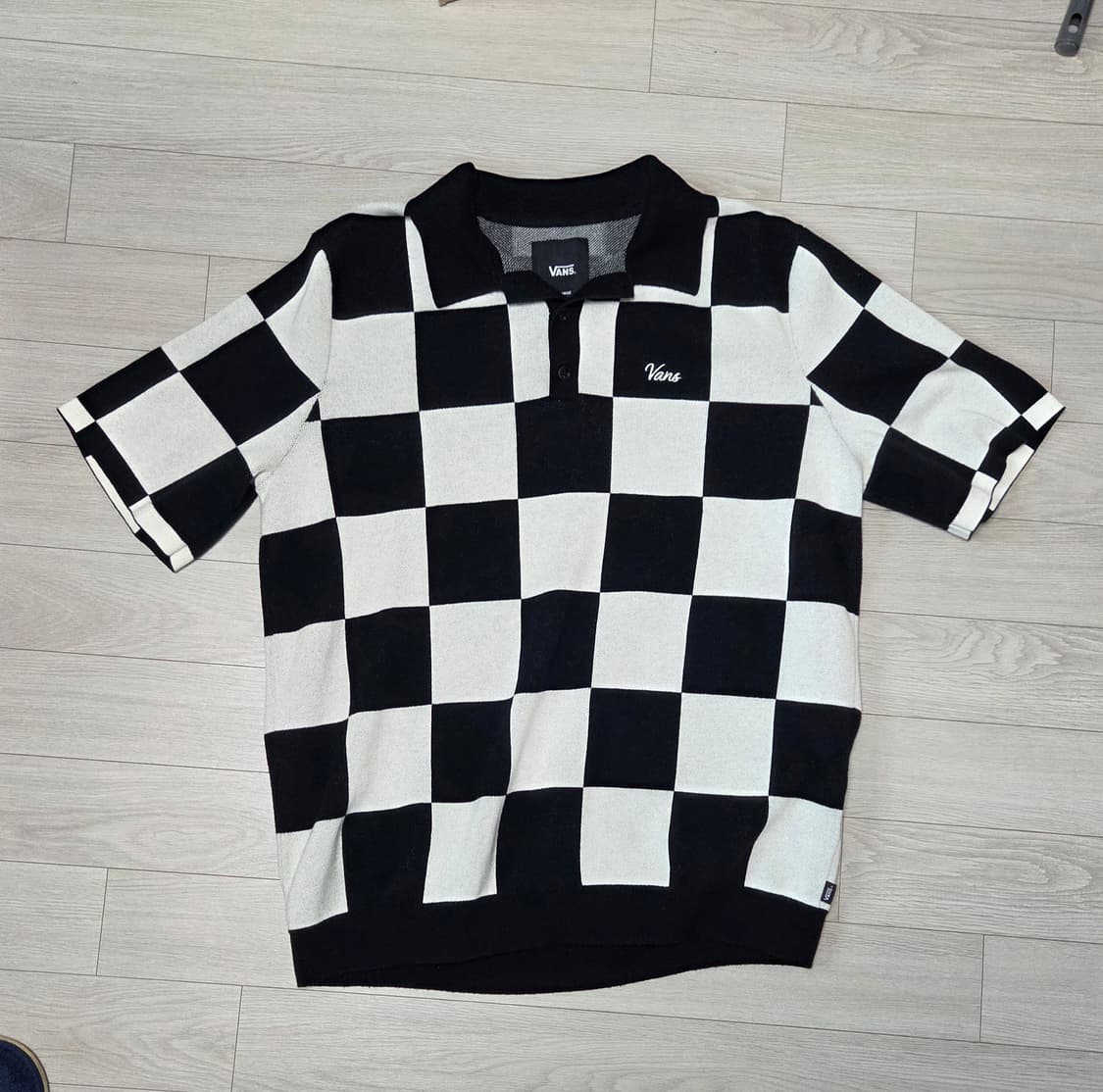 Vans 반스 체커보드 반팔 니트 폴로셔츠 상품이미지1