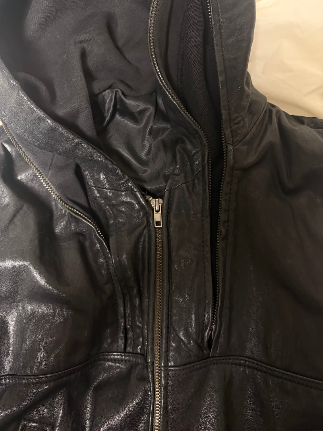 존갈리아노 레더 후드 상품이미지2