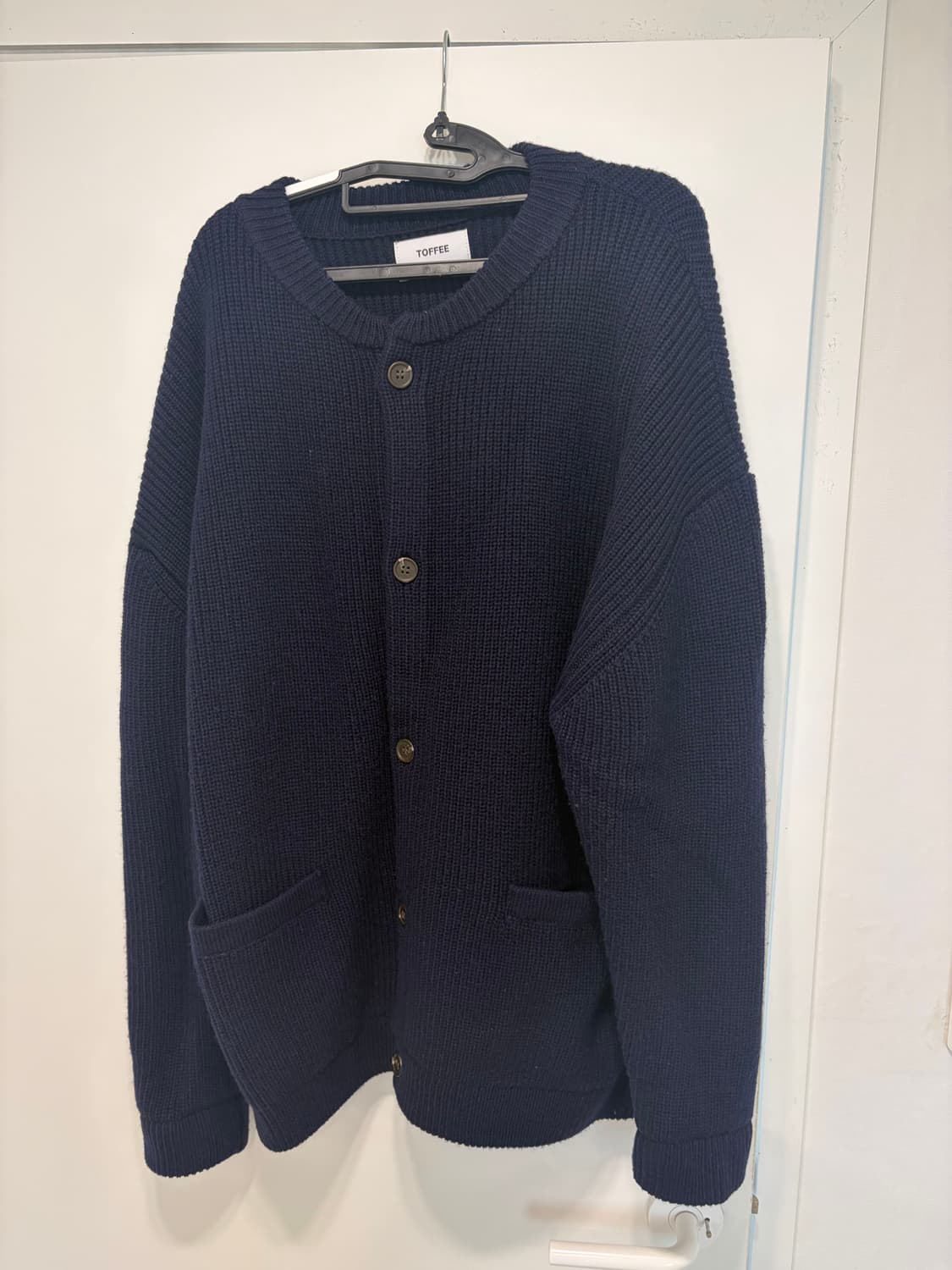 토피 오버핏 라운드넥 니트 가디건 네이비 XL 상품이미지1