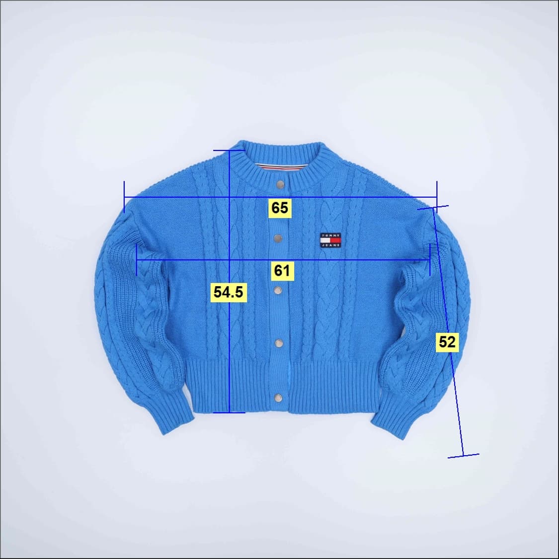 M 신형 타미 진스 오버사이즈 뱃지 케이블 가디건 4215 상품이미지10