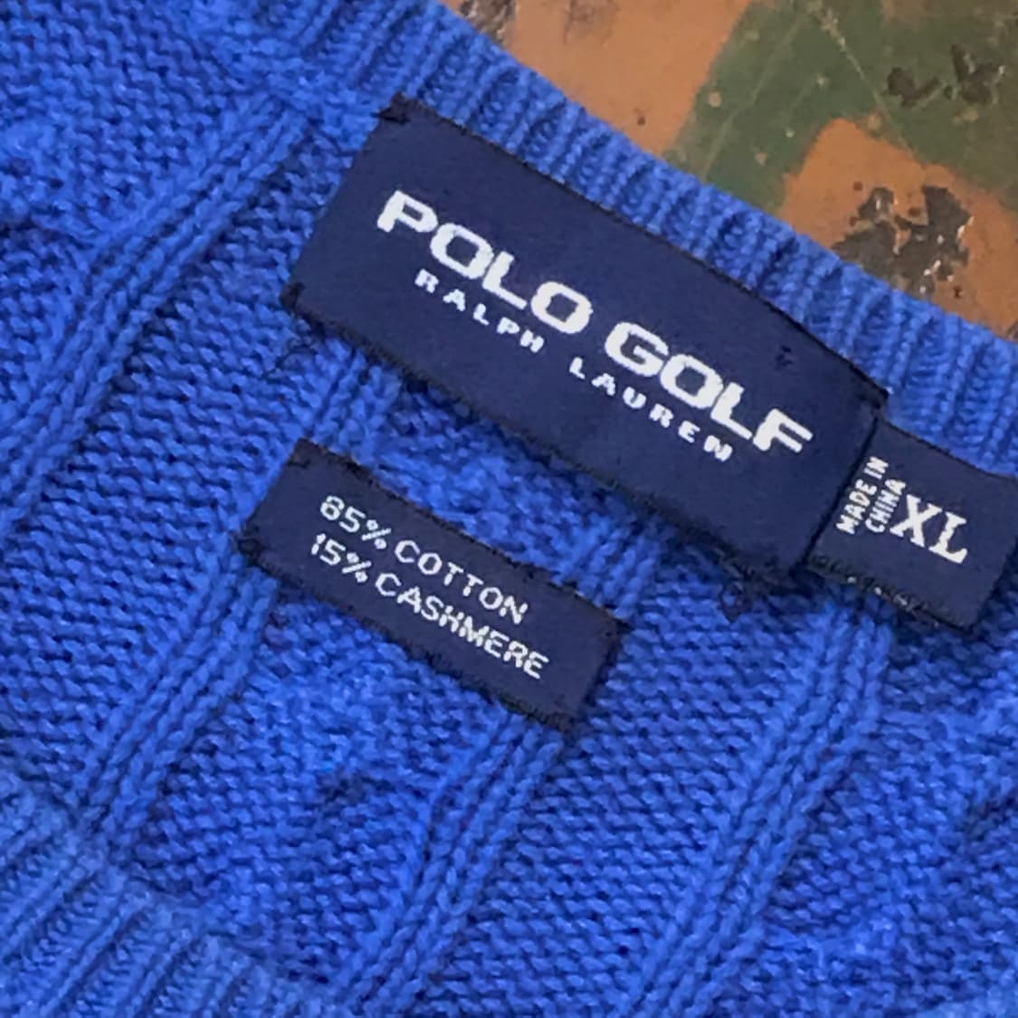 폴로 골프 블루 캐시미어 혼방 케이블 니트 남성 110  상품이미지4