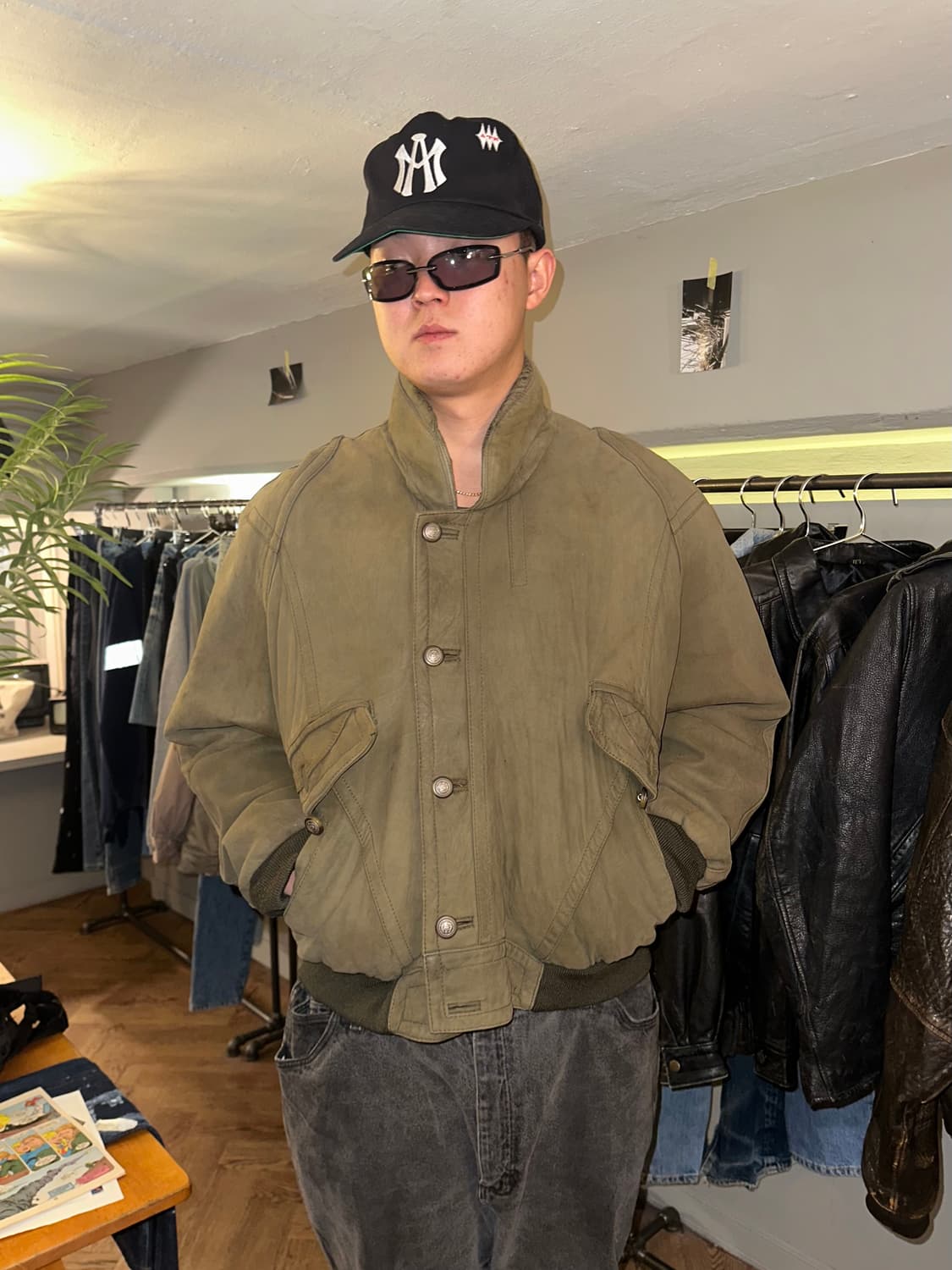 90’s Japanese shell-leather rider bomber 상품이미지3