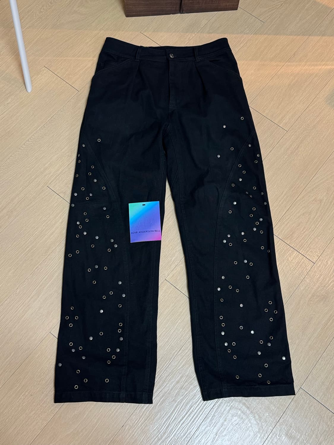 [40] 앤더슨벨 x 자라 릴렉스드 핏 스터드 팬츠 블랙 상품이미지1