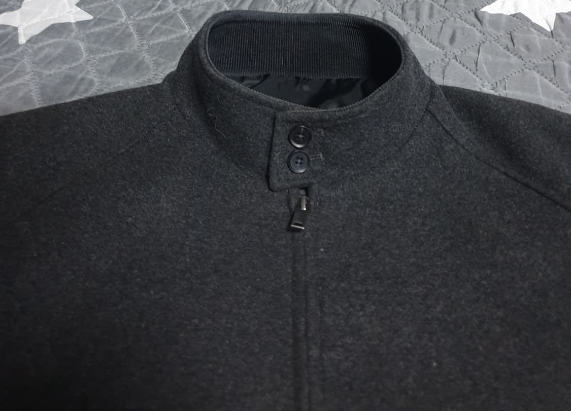 무신사스탠다드 울 브렌드 해링턴 자켓 차콜 그레이 (XL) 상품이미지4