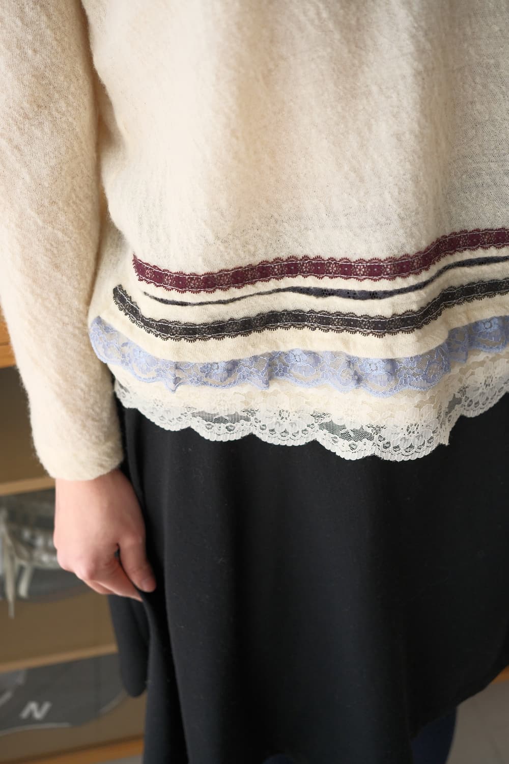Lace wool top 상품이미지2