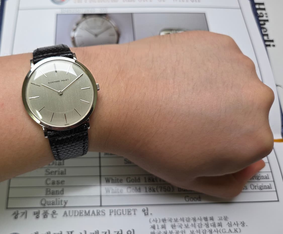 빈티지 오데마피게(AP) 18K화골 금통 슬림 수동 메커니컬 (감정서 포 상품이미지9