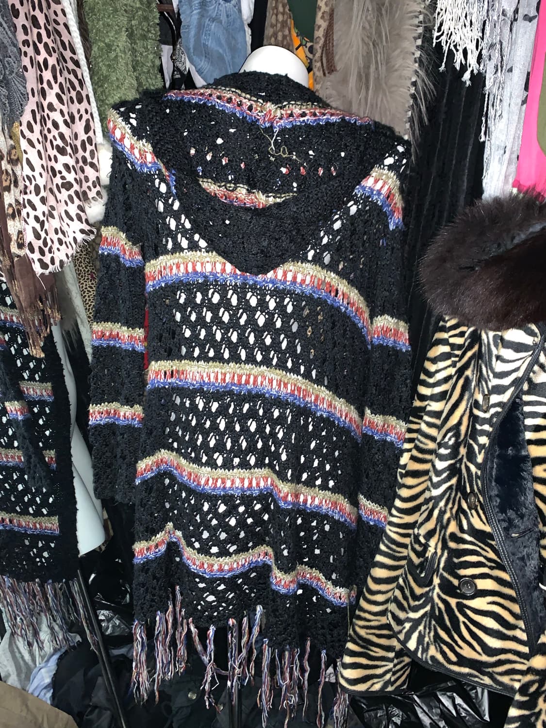 y2k 히피 그런지 보헤미안 그물 후드가디건 상품이미지3