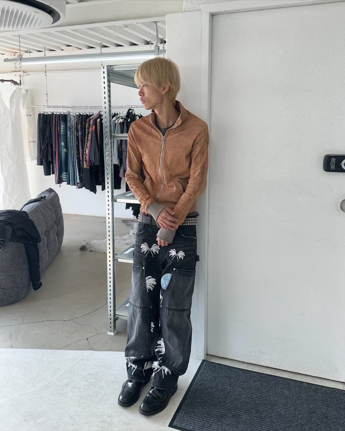 조르지오 브라토 워시드 펀칭 램 레더 자켓 상품이미지5