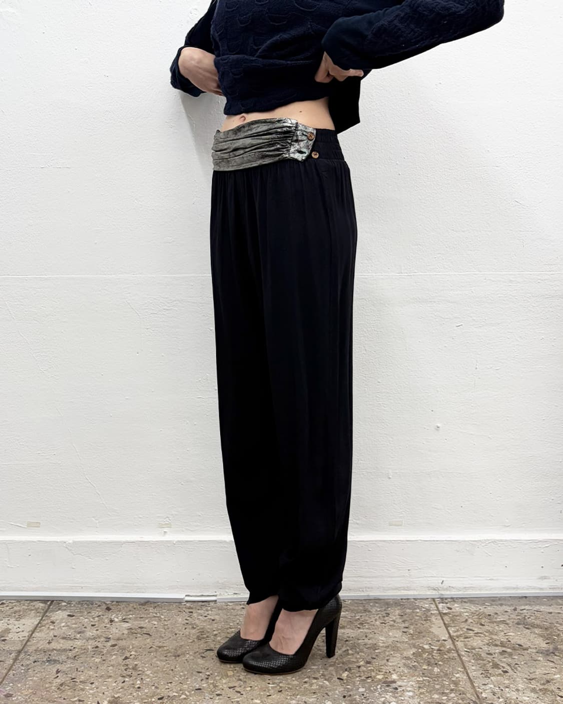 빈티지 글리터-웨이스트 밴드 팬츠 상품이미지3