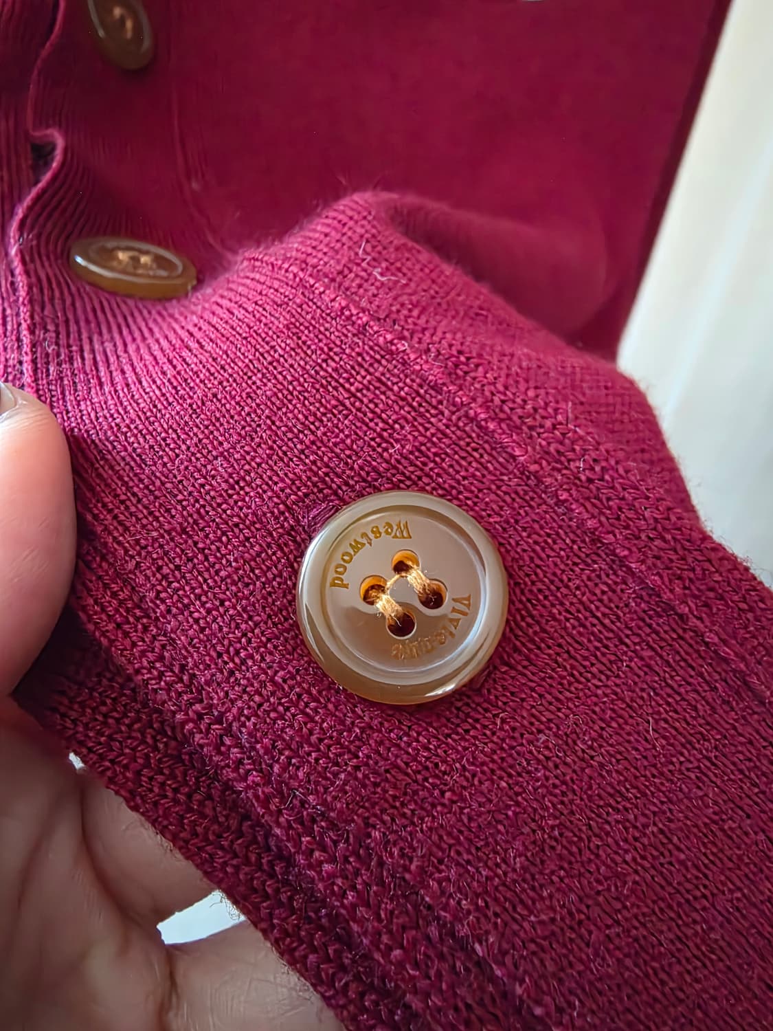 비비안웨스트우드 버건디 가디건 남성 니트 스웨터 상품이미지5