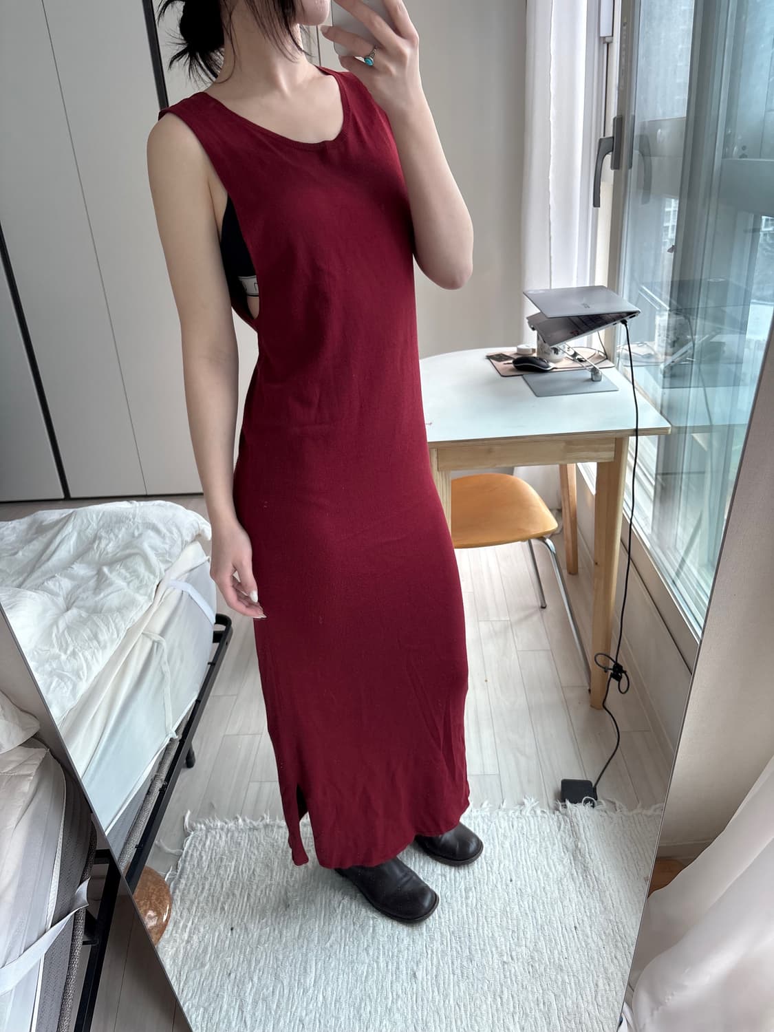 Dark Red Layered Dress 상품이미지3