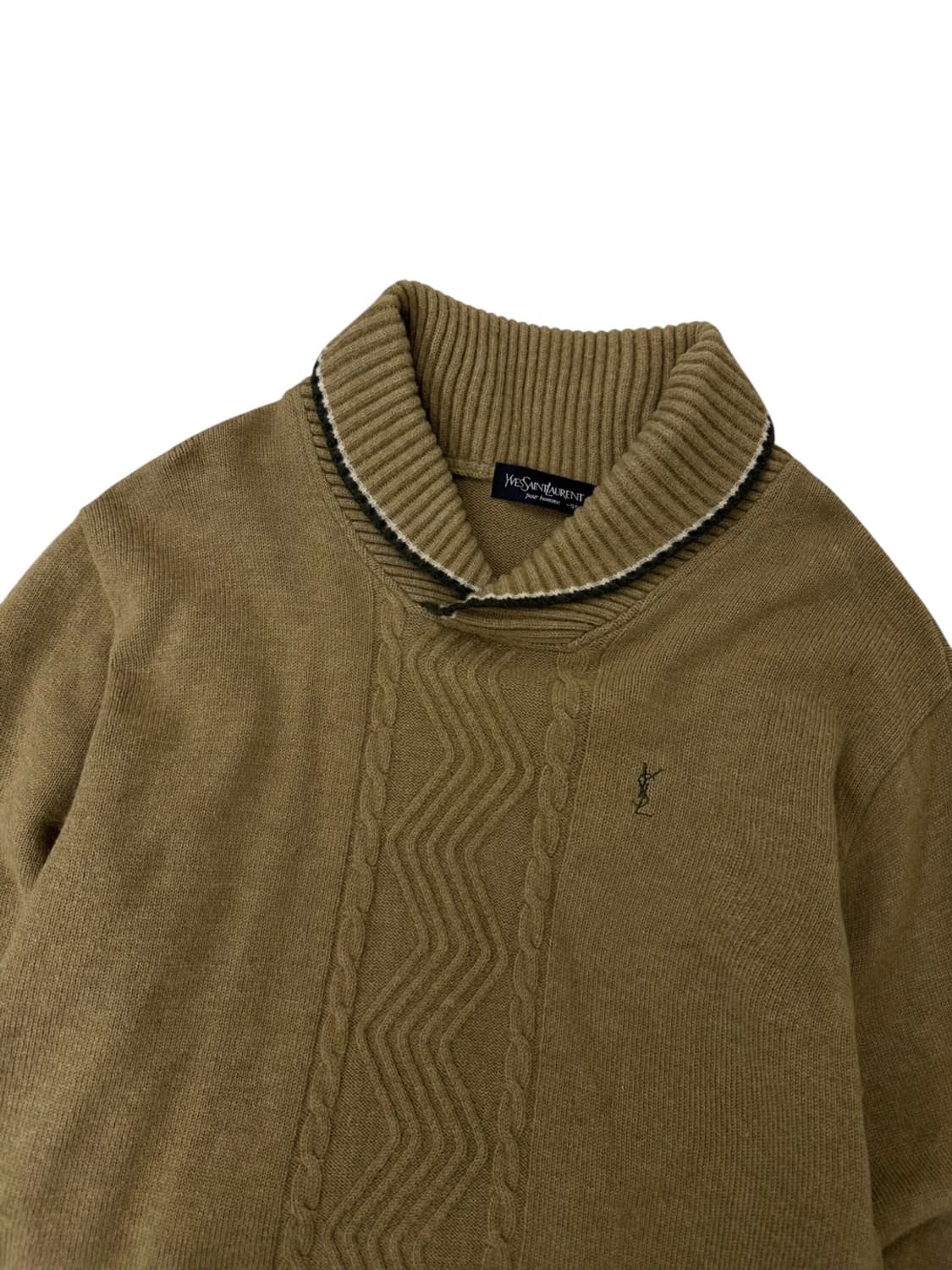 00s YSL 울 숄카라 니트 카메라브라운 (M) 상품이미지2