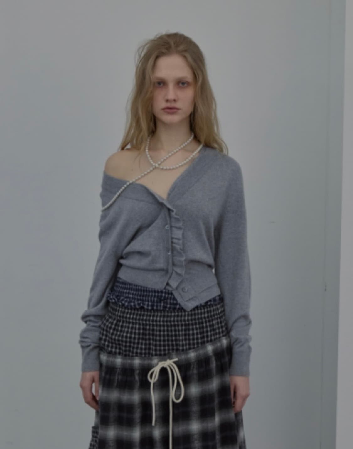 DOUBLE-LAYER WAVY CARDIGAN 상품이미지1