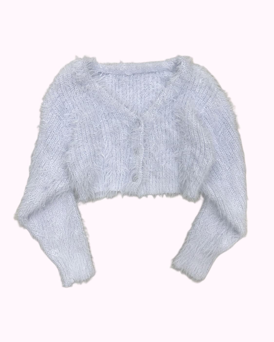 hairy blue knit crop cardigan 상품이미지1