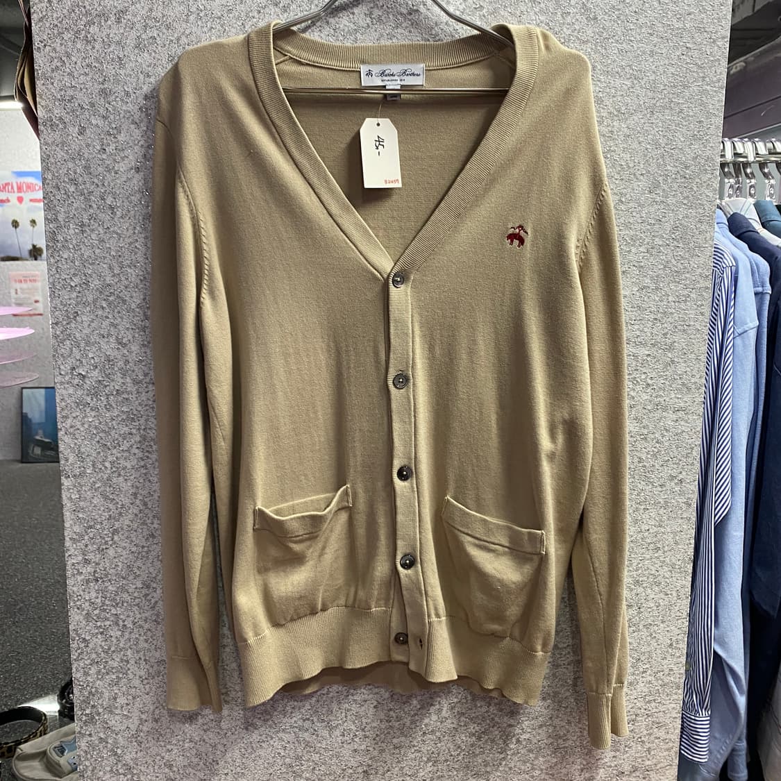 브룩 브라덜스 스몰로고 베이지 가디건 B2457 상품이미지2