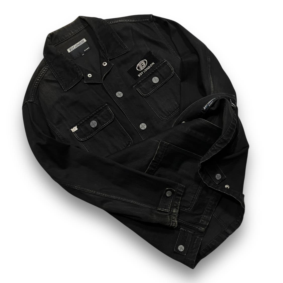 보이 런던 진스 90s 락시크 흑청 데님 자켓 상품이미지1