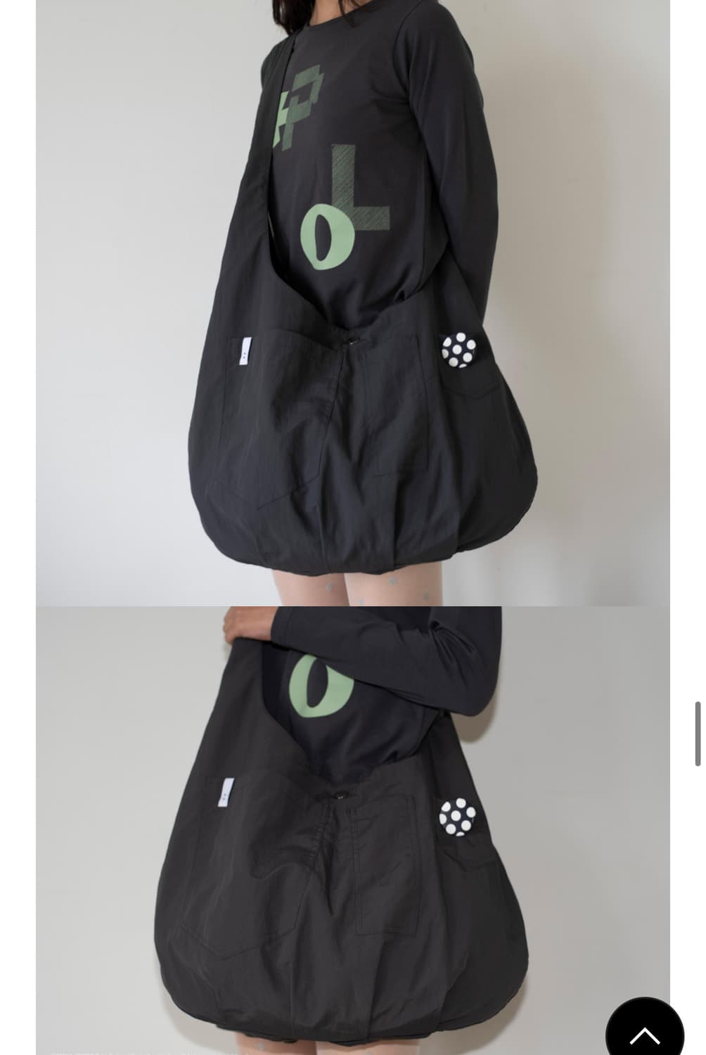 Onska 온스카 REVERSIBLE POCKET BAG 블랙 차콜 상품이미지2