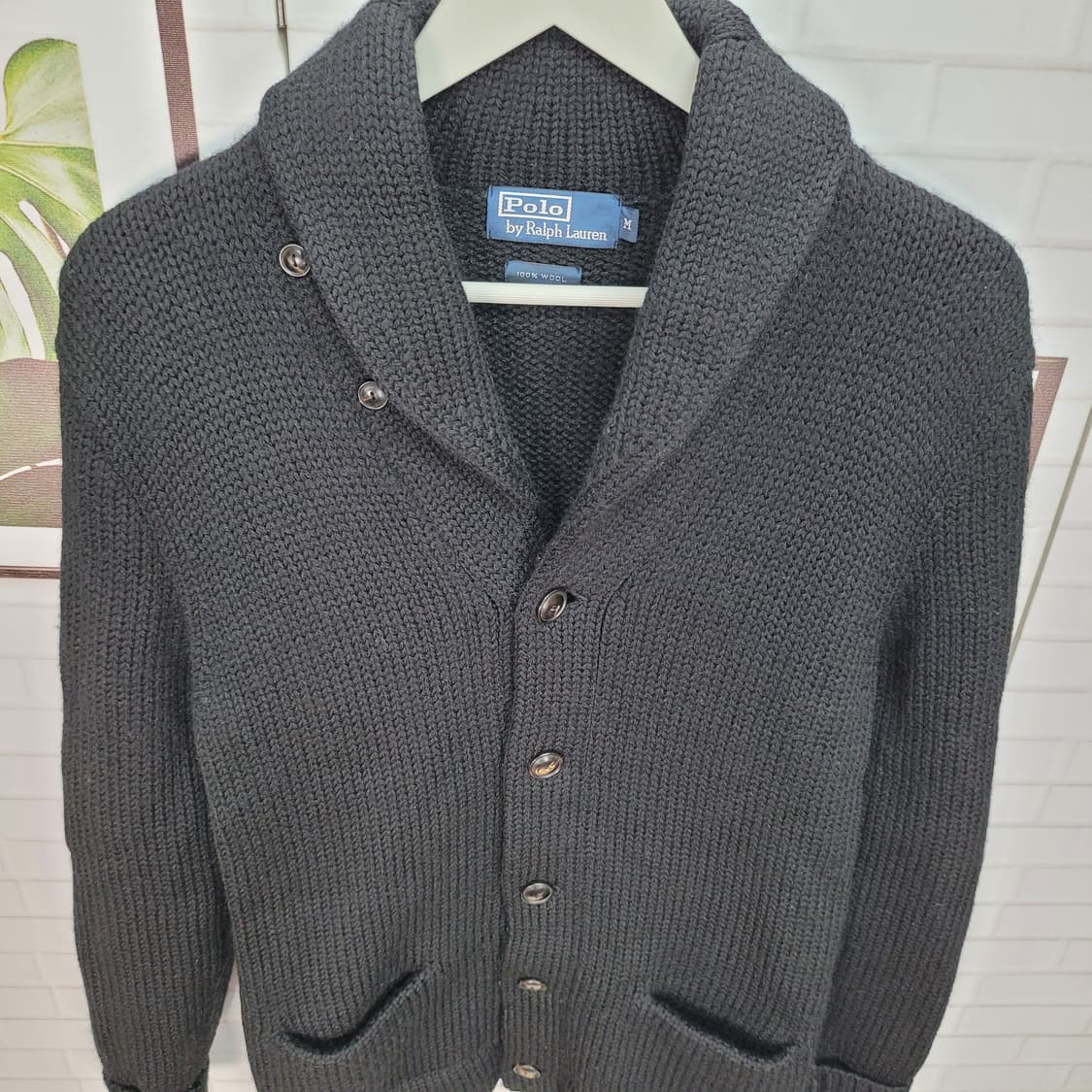 폴로랄프로렌 울100% 숄카라 니트 가디건 M사이즈 상품이미지3