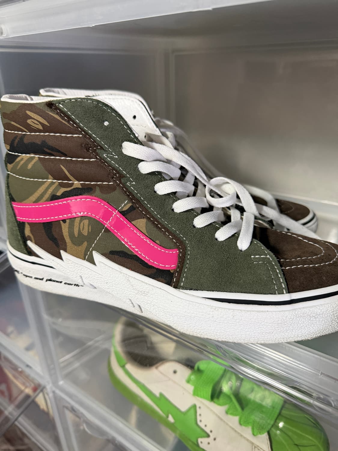 반스 x 에이프 스케이트 하이 볼트 카키 270 상품이미지1