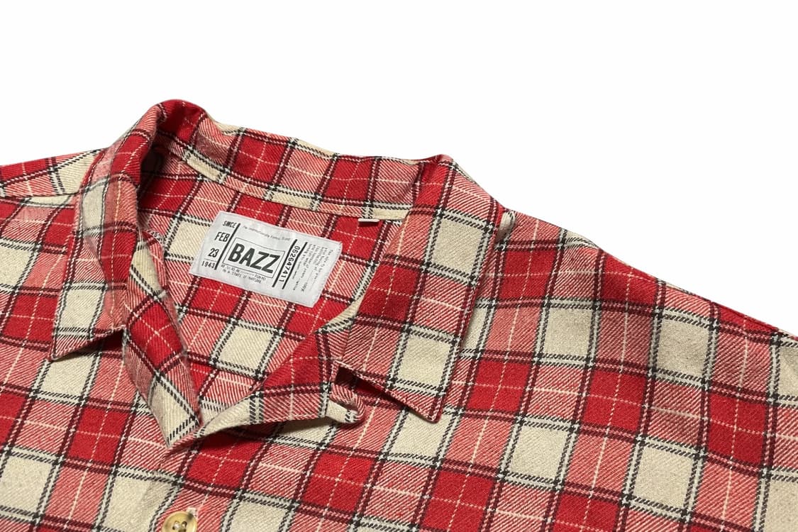 JPN 00s 일본 빈티지 BAZZ 레드 체크 셔츠 L 상품이미지3