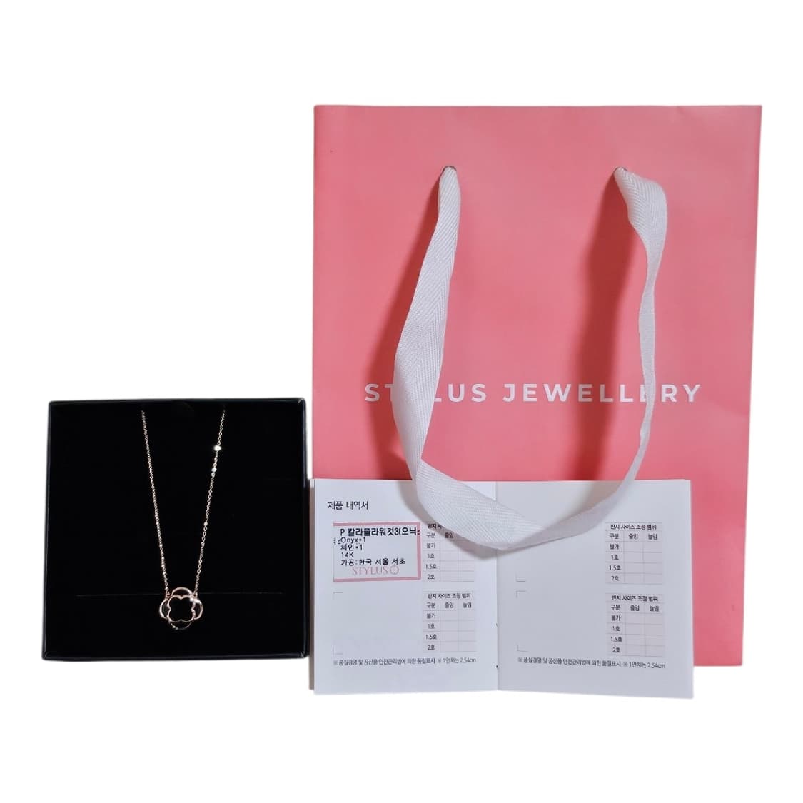 ✨ 스타일러스(STYLUS) 정품 14K 오닉스 목걸이 | 로즈골드 |  상품이미지3