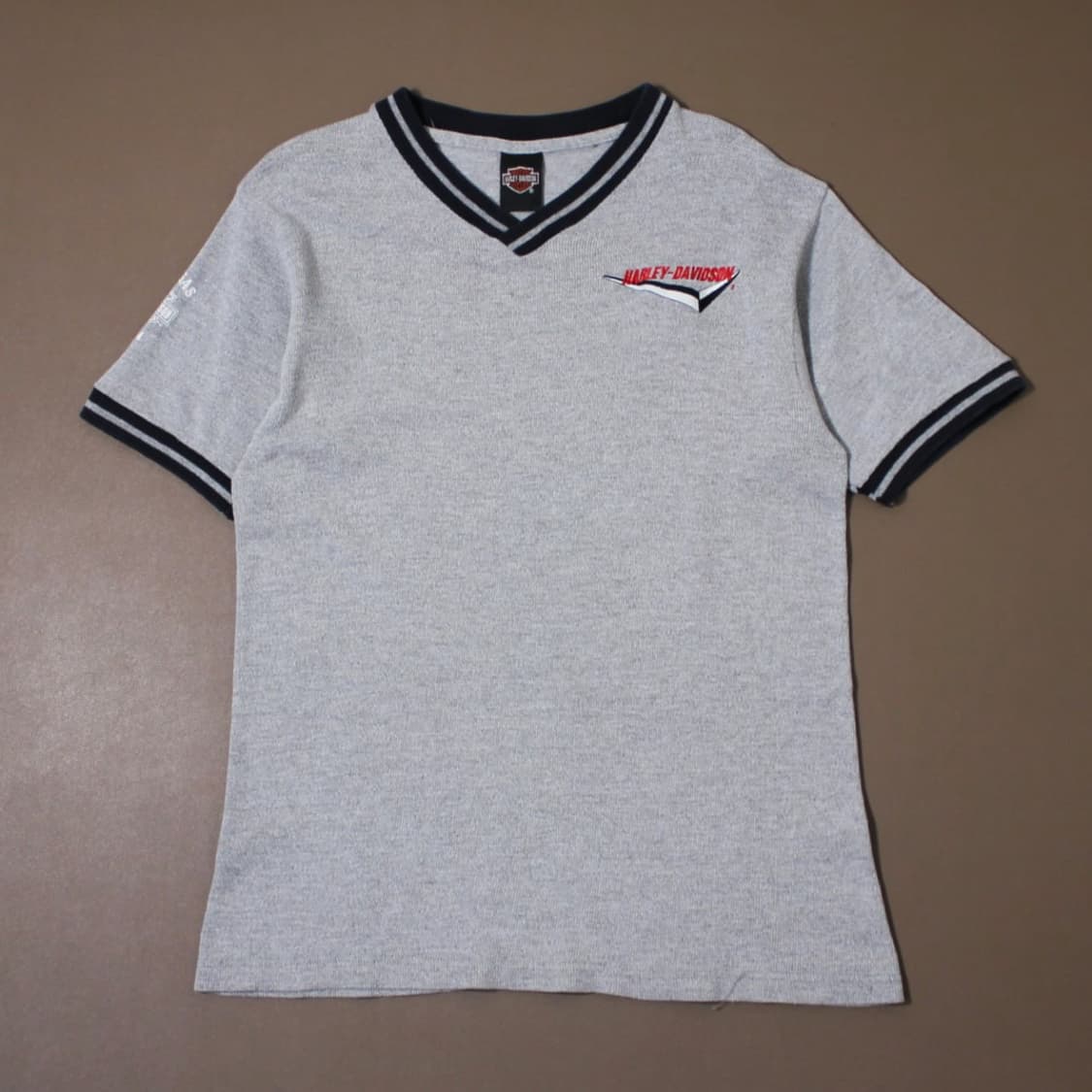Harley-Davidson V넥 배색 반팔 티셔츠 상품이미지1