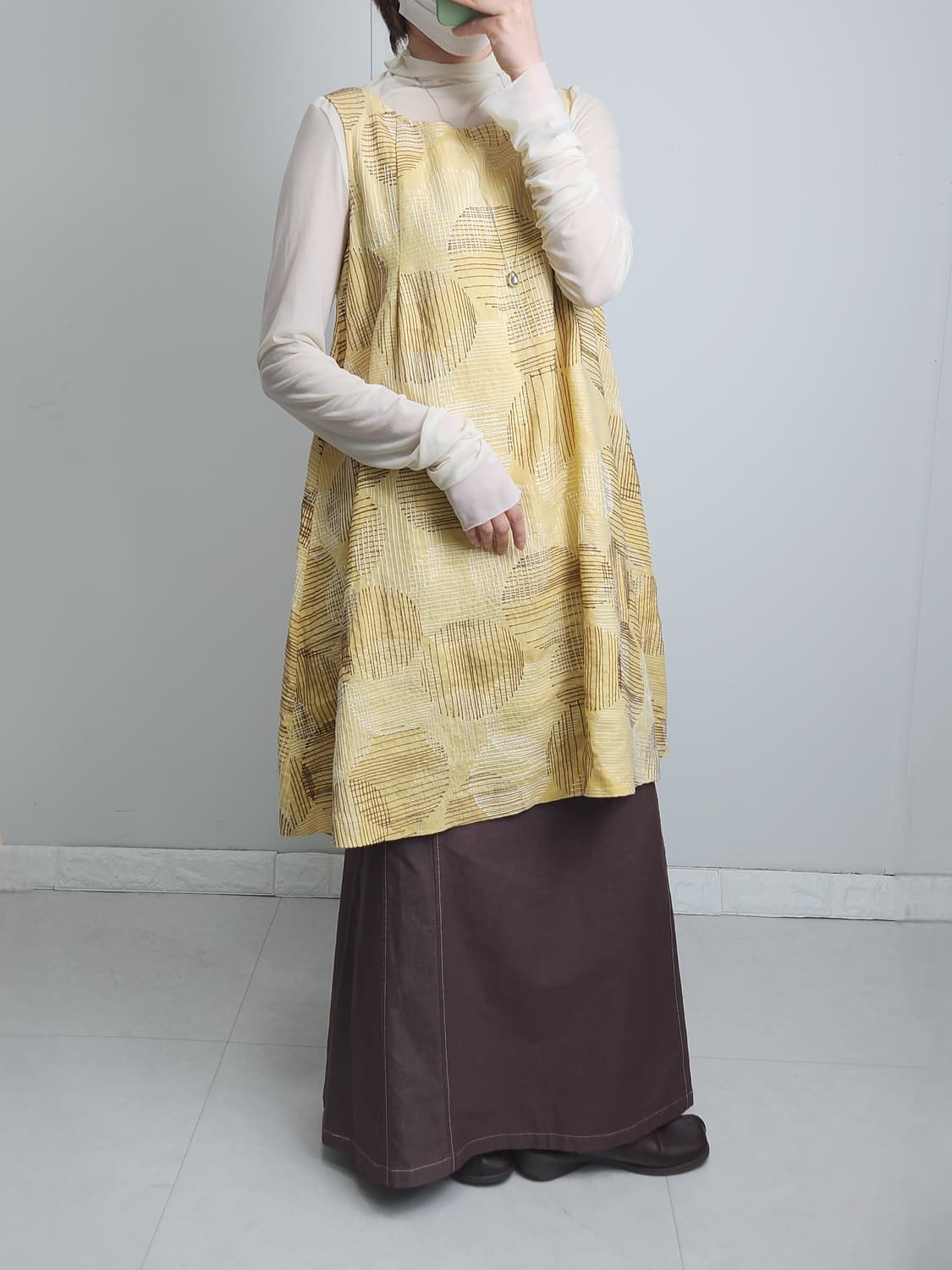 스티치 롱 스커트 상품이미지2