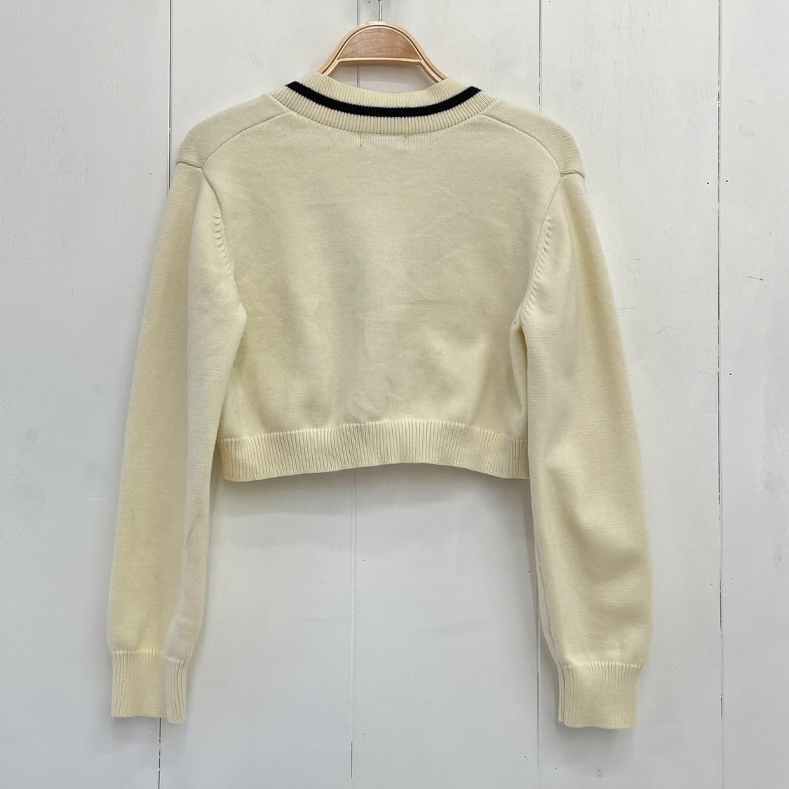 쿠오세(KUOSE) 리본 포인트 크롭 니트 가디건 상품이미지3