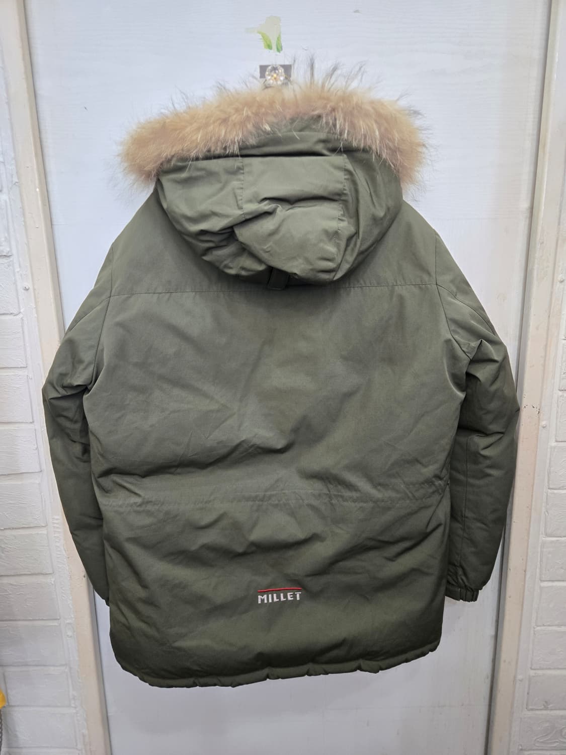 110,2XL)) MILLE 밀레 패딩! 모자털 천연모피! 상태 굿! 상품이미지4