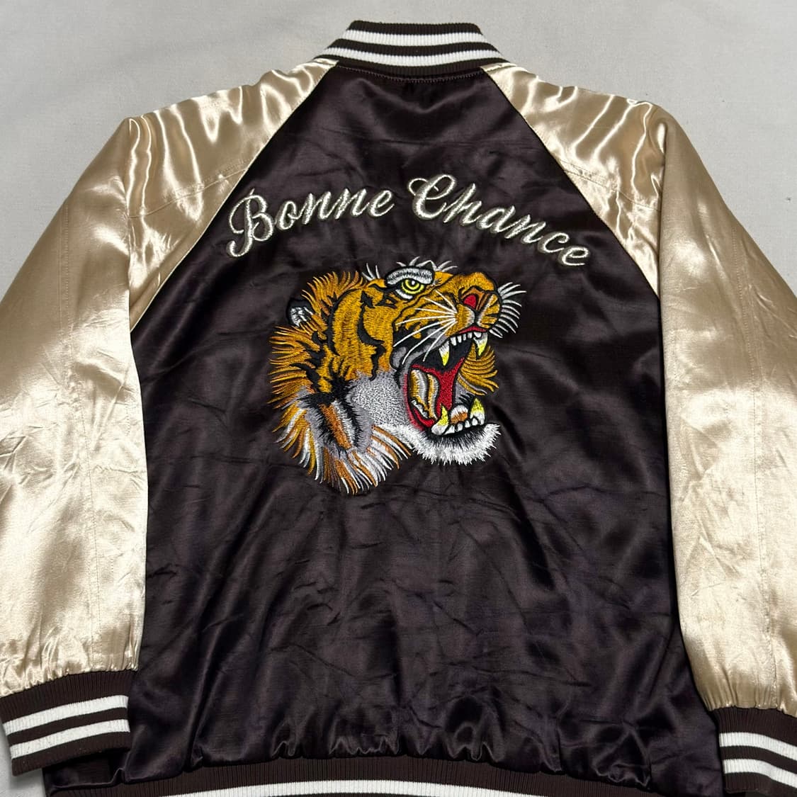 XL jpn vtg 호랑이 자수 브라운 스카쟌 상품이미지1