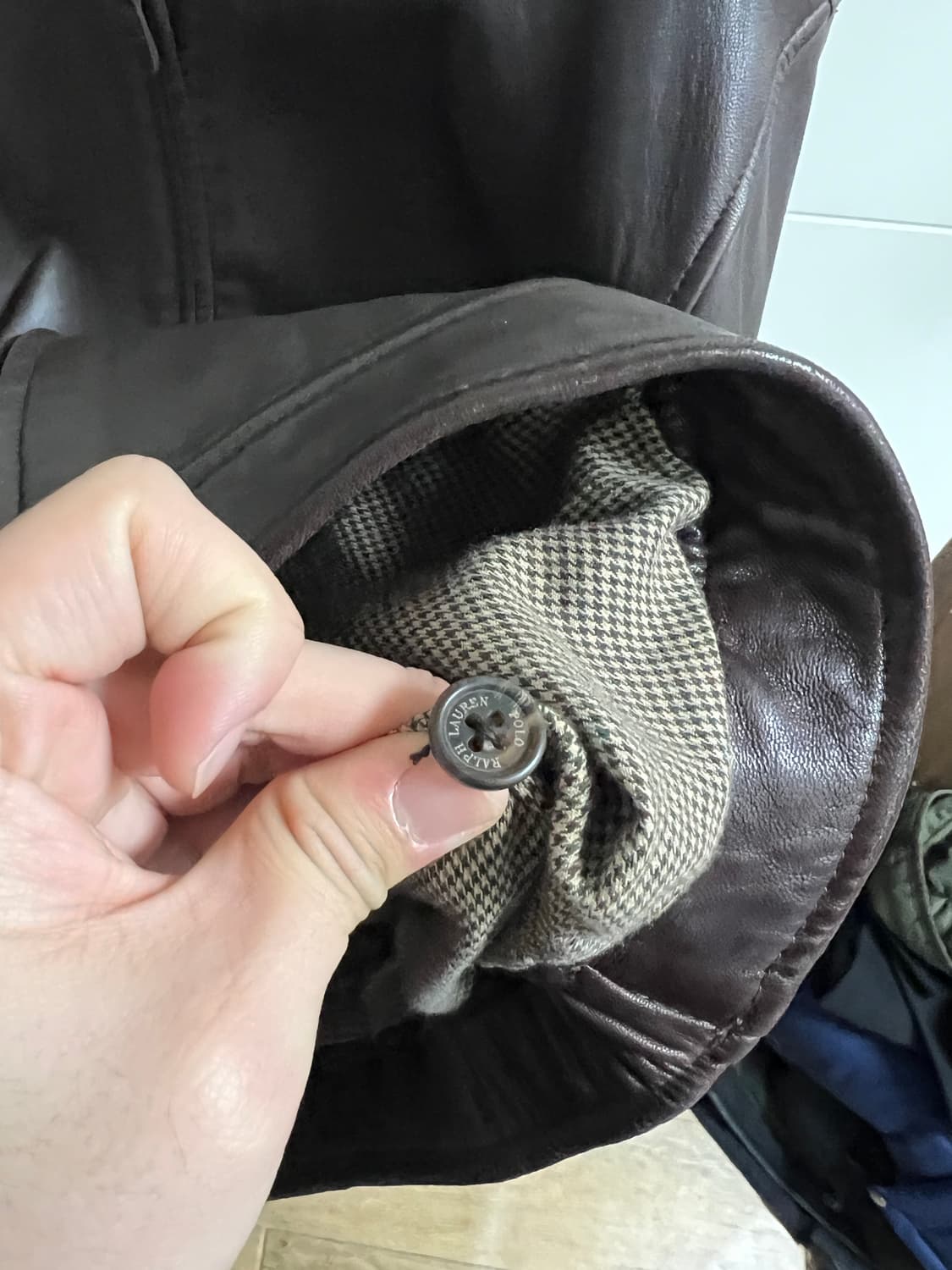 택포28) 폴로 랄프로렌 맥스웰 램스킨 레더 가죽자켓 브라운 M 상품이미지6