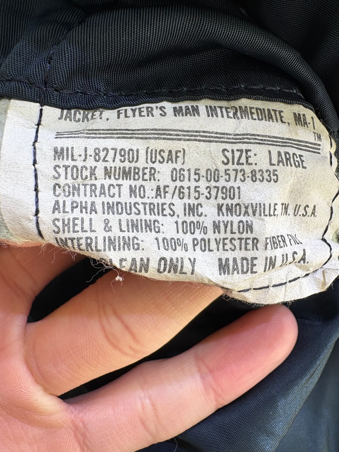80's ALPHA INDUSTRIES (Made in USA) 항공점퍼 상품이미지10
