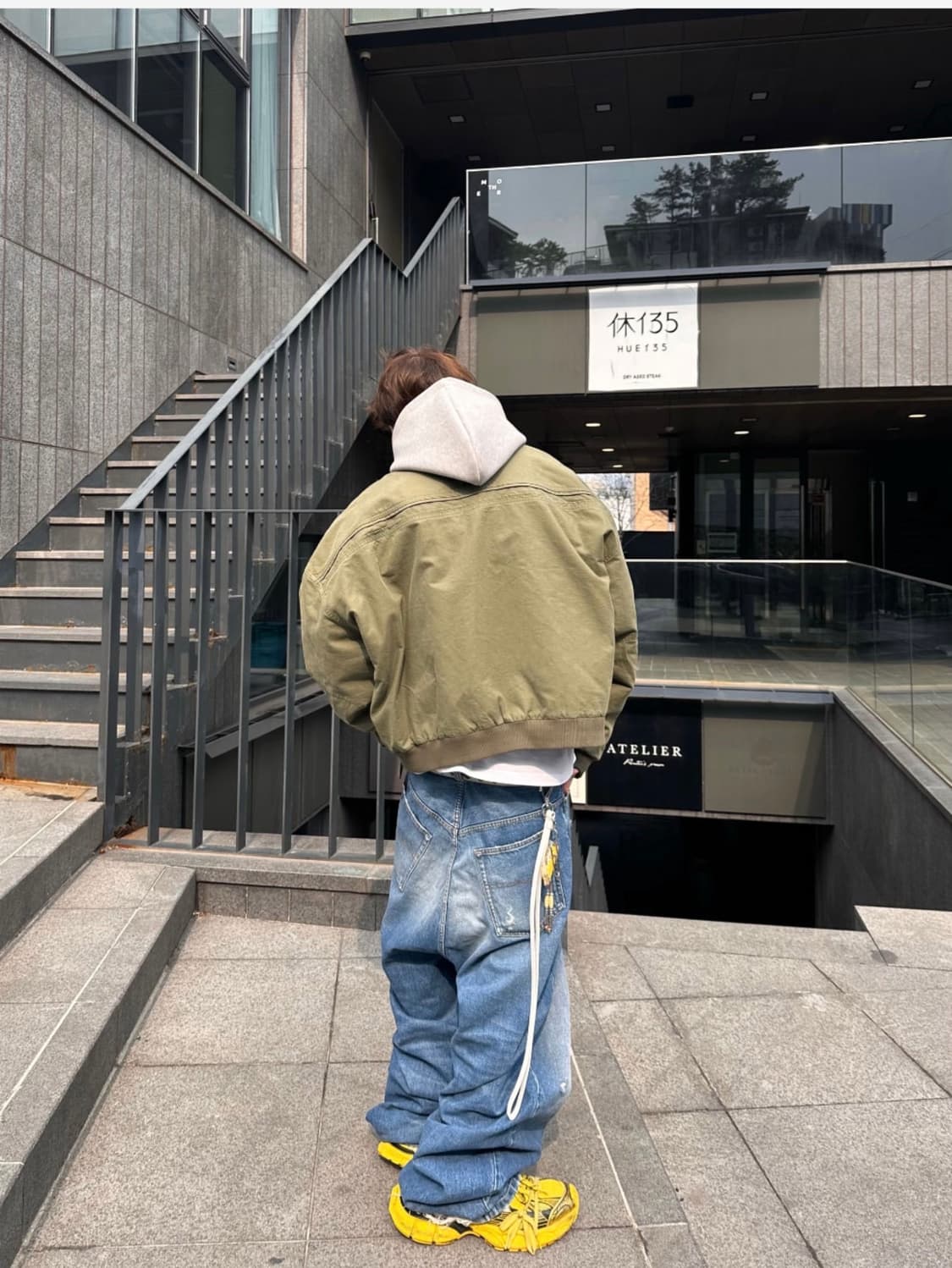 [OS] 논노드 서퍼 다이 서지 봄버 자켓 빈티지 카키 상품이미지1