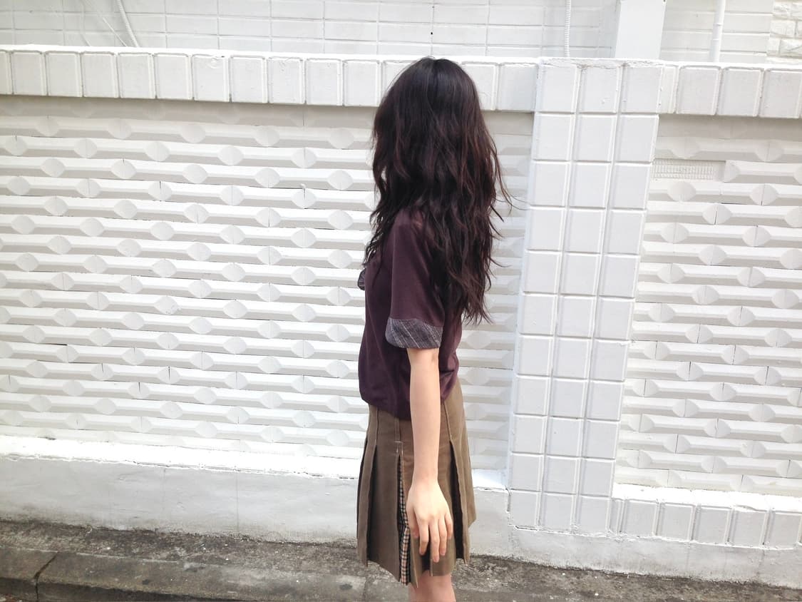 빈티지 프릴 반팔 셔츠 브라운 상품이미지8