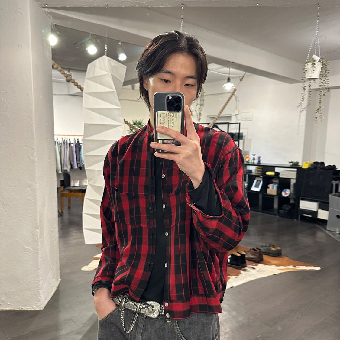 요지야마모토 아카이브 체크 셔츠 자켓 상품이미지4