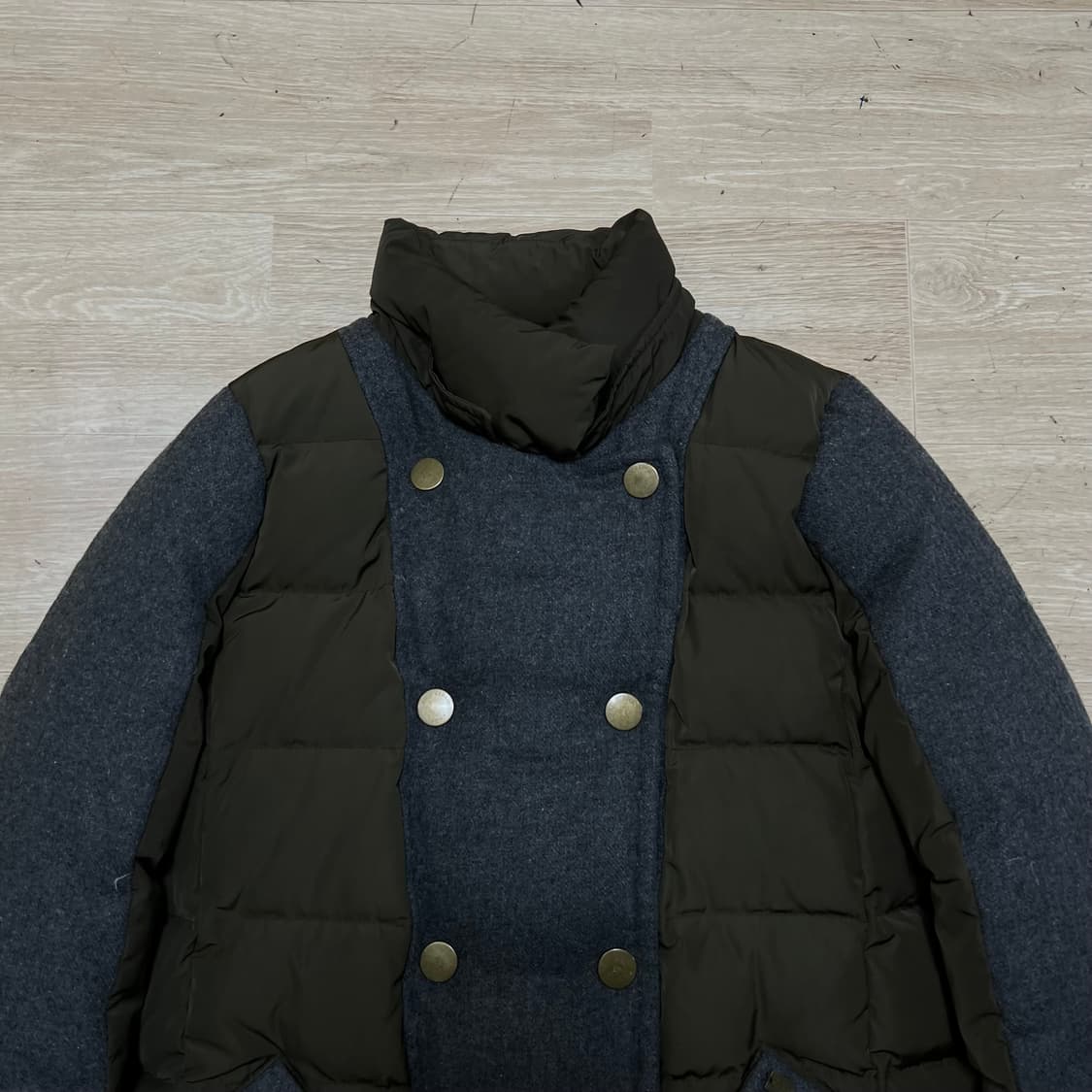 빈폴 바이크리페어샵 여성 덕다운 배색 롱패딩 점퍼 [브라운]  S/90 상품이미지2