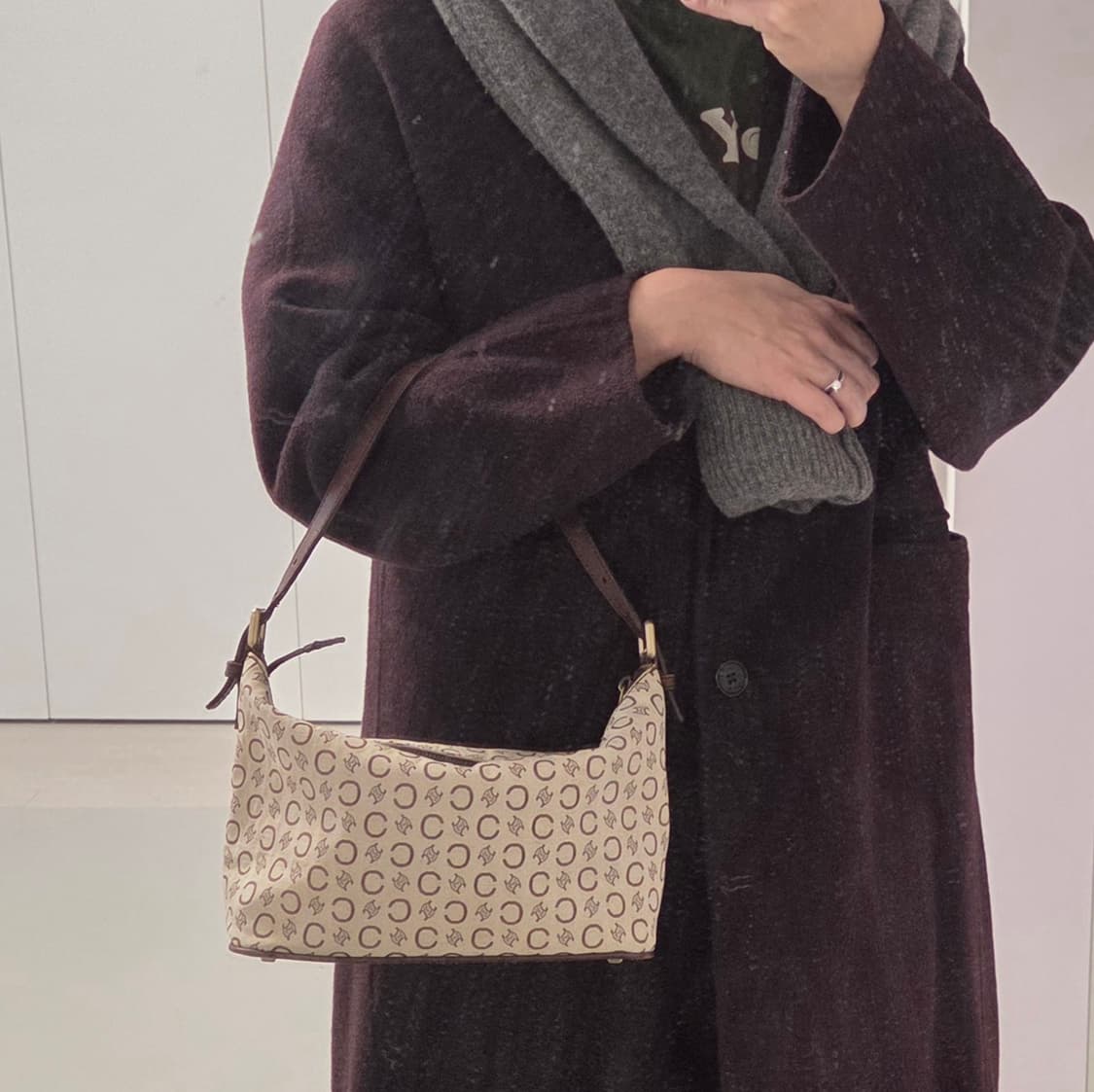 CELINE 셀린느 정품 C마카담 빈티지 캔버스 패브릭 숄더백 토트백 상품이미지9