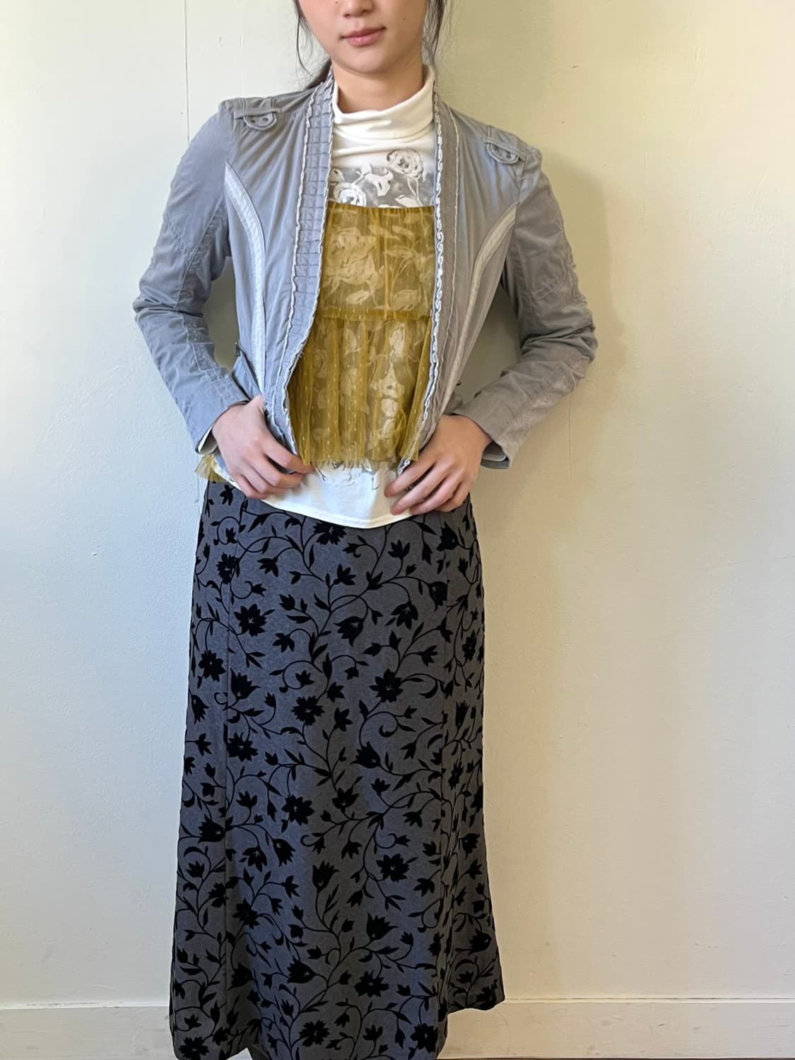 MARC CAIN 백리본 그레이 크롭 자켓 상품이미지5