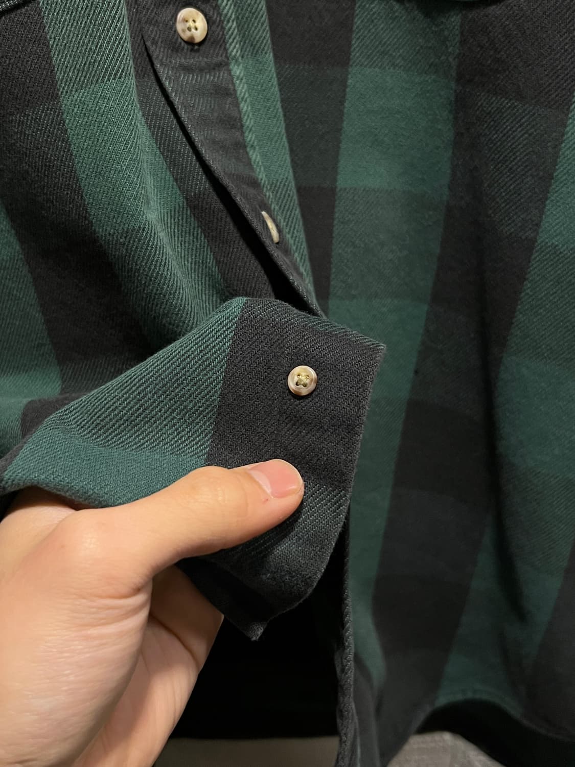 [L]칼하트 USA 2포켓 그린 버팔로체크 플란넬 워크 셔츠 상품이미지5