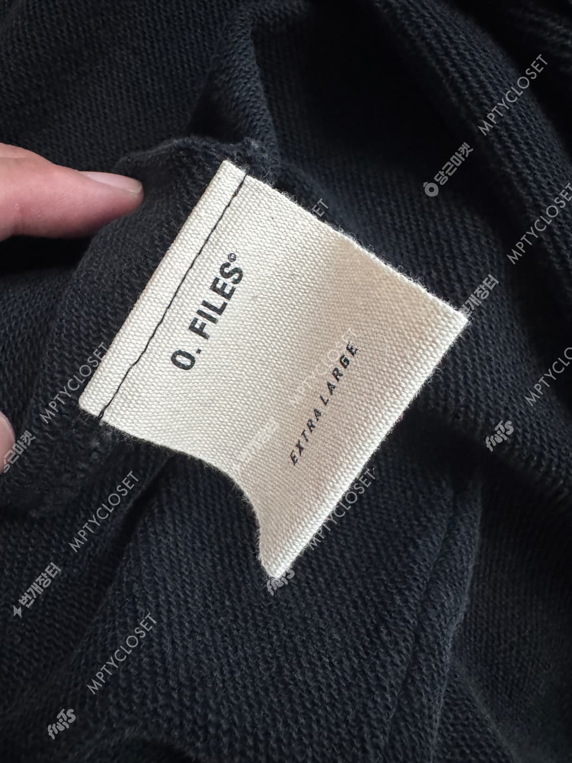O-Files 디스트레스드 워크 후드 집업 블랙 상품이미지10