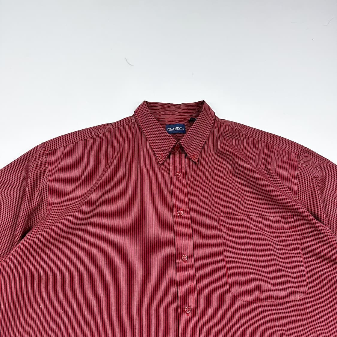 VTG 빈티지 스트라이프 포켓 반팔 셔츠 (XL) 상품이미지1