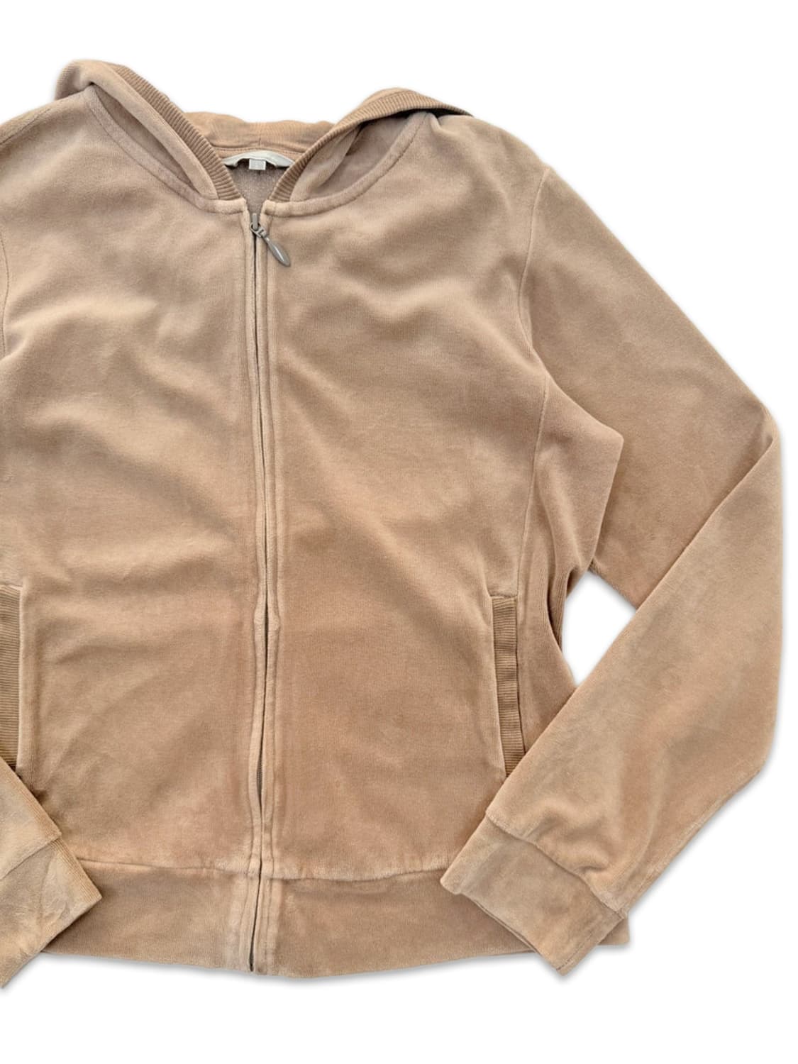 빈티지 크림 벨벳 후드집업 상품이미지2