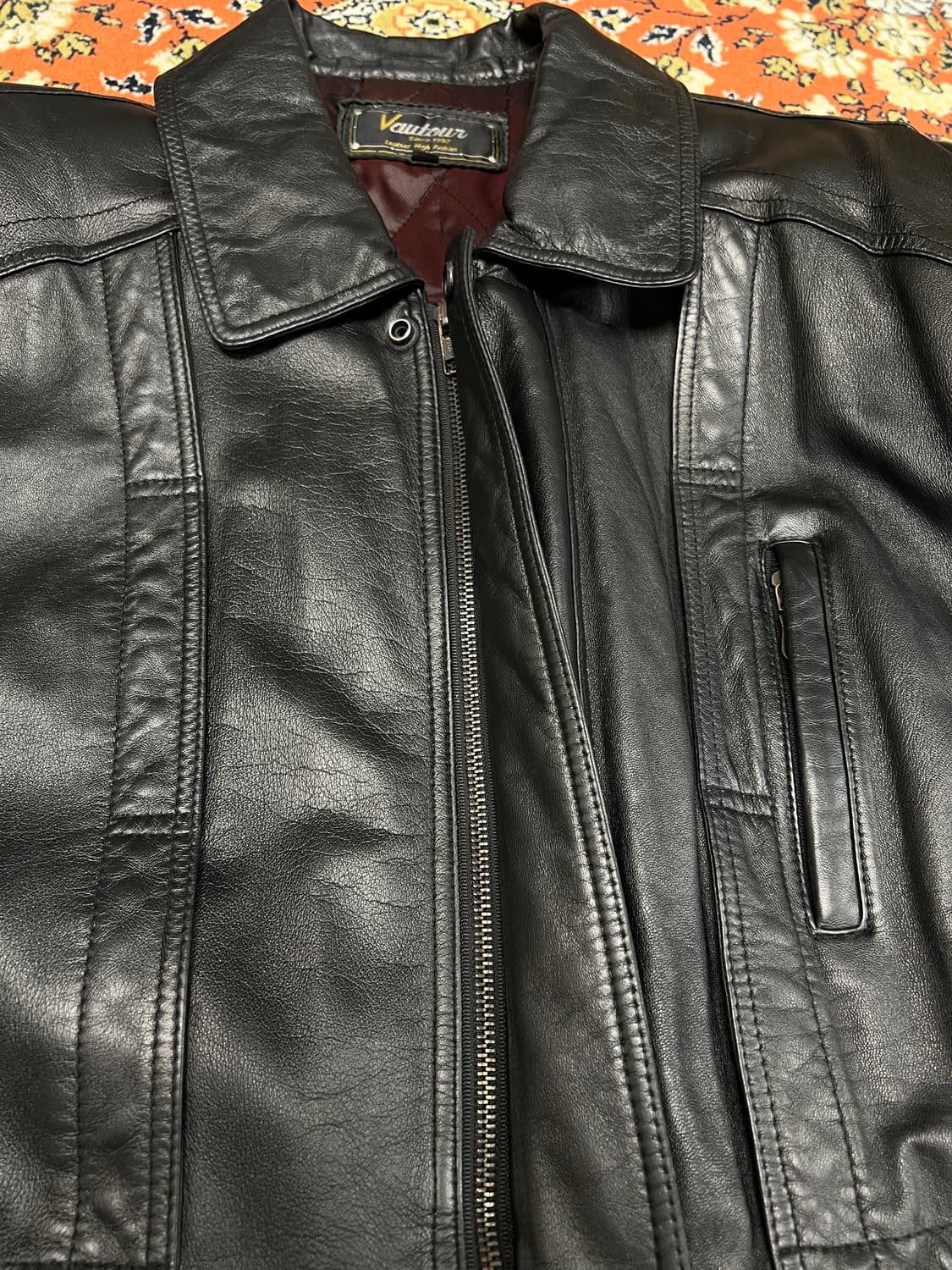 [105] Vautoun 빈티지 램스킨 하프 가죽 자켓 상품이미지4