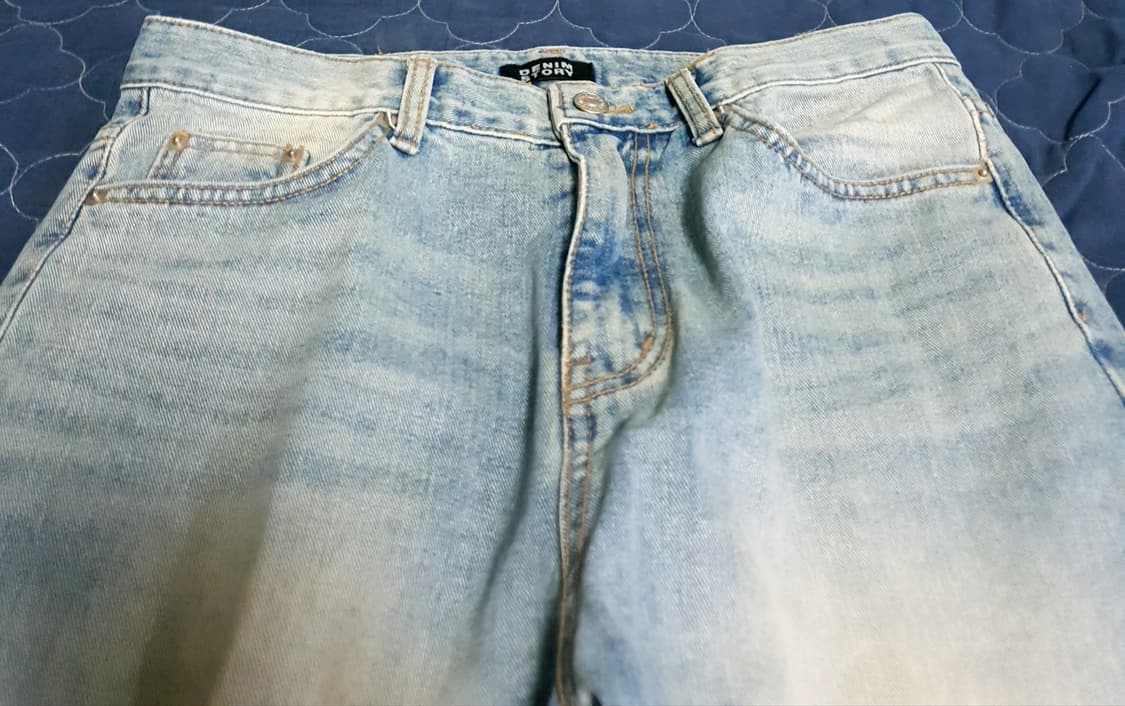 데님스토리 빈티지워싱 세미와이드 데님팬츠 연청 (M) 상품이미지2