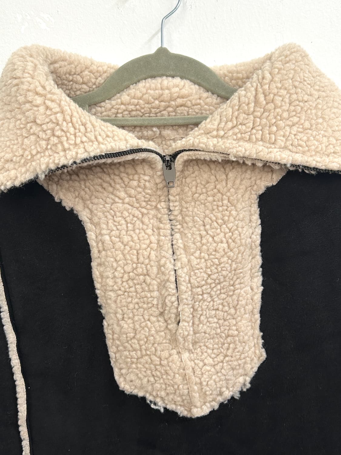 무스탕 양털 폴리스 포인트 오버핏 유니크 스트릿 시크 겨울집업 상품이미지5