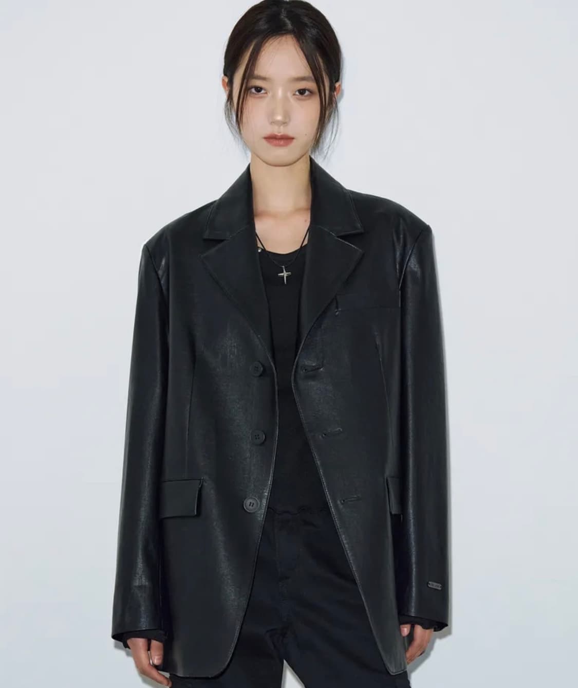 헬레네파리스 테일러드 오버핏 레더 블레이저 상품이미지1