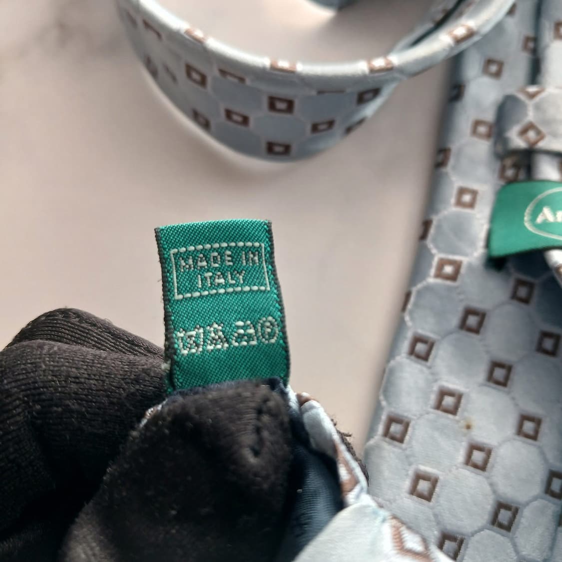 앤드류스타이 실크 스카이블루 자카드 넥타이 9.6cm A등급 A18698 상품이미지9