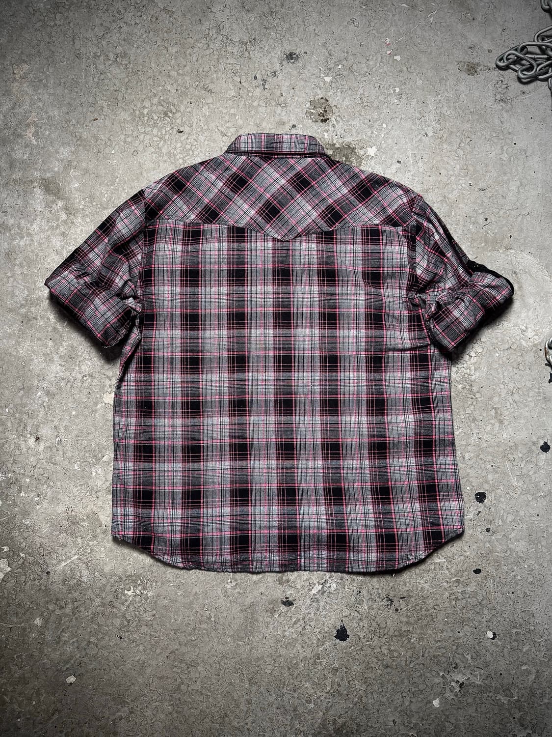 In The Attic – Pink Check Roll-Up Shirt 상품이미지7