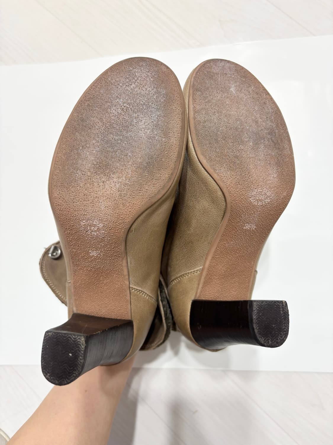 마린 수제화ㅡ 천연 양가죽 앵클 부츠 230/상태최상 상품이미지8