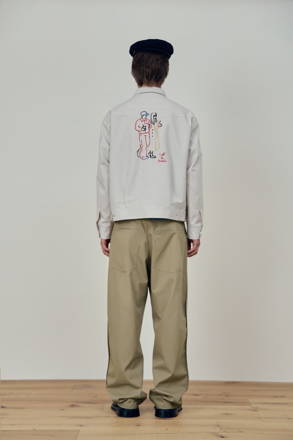 stu Embroidery Stripe Jacket Ivory 에스티유 상품이미지3